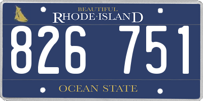 RI license plate 826751