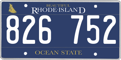 RI license plate 826752