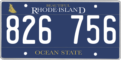 RI license plate 826756