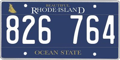 RI license plate 826764