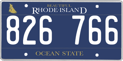 RI license plate 826766
