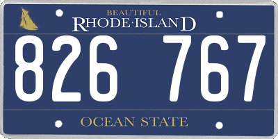 RI license plate 826767