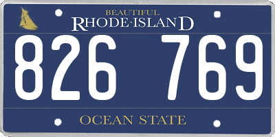 RI license plate 826769
