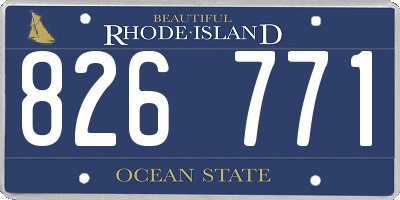 RI license plate 826771