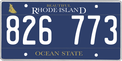 RI license plate 826773