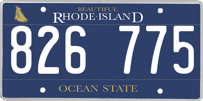 RI license plate 826775