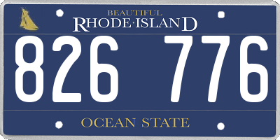 RI license plate 826776