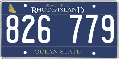 RI license plate 826779