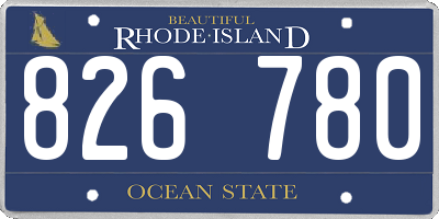 RI license plate 826780