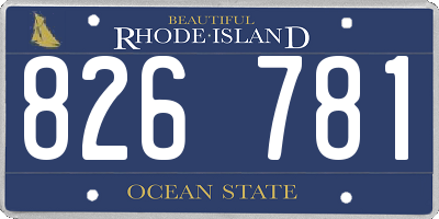 RI license plate 826781