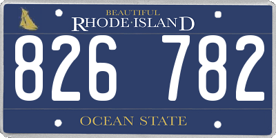 RI license plate 826782