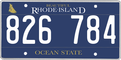 RI license plate 826784
