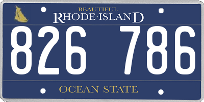 RI license plate 826786
