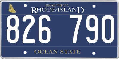 RI license plate 826790
