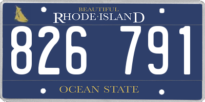 RI license plate 826791