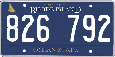 RI license plate 826792
