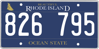 RI license plate 826795