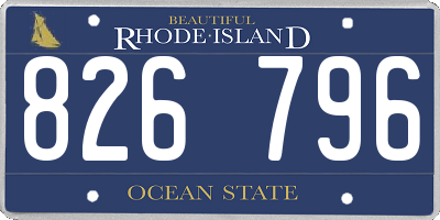 RI license plate 826796
