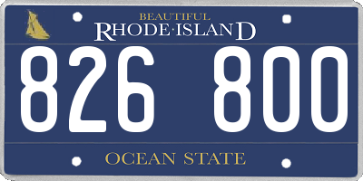 RI license plate 826800