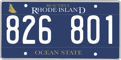 RI license plate 826801