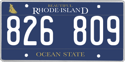 RI license plate 826809