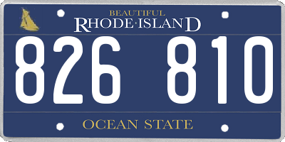 RI license plate 826810