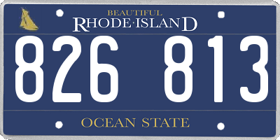 RI license plate 826813