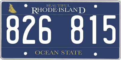 RI license plate 826815