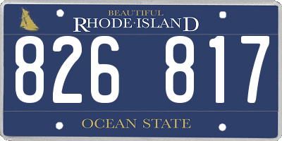 RI license plate 826817