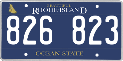 RI license plate 826823
