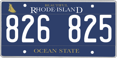 RI license plate 826825