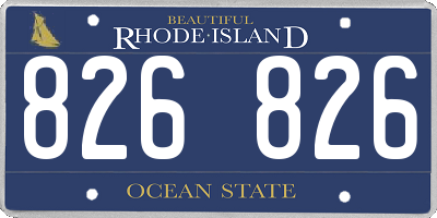 RI license plate 826826