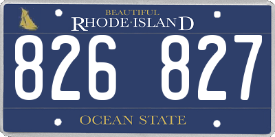 RI license plate 826827