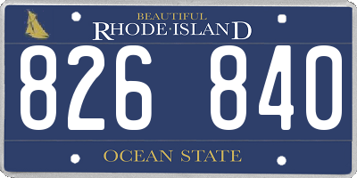 RI license plate 826840