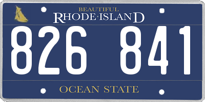 RI license plate 826841