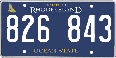 RI license plate 826843