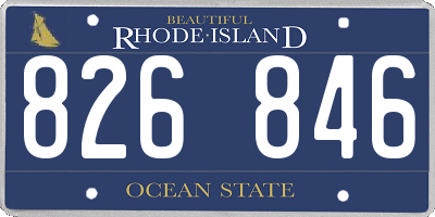 RI license plate 826846