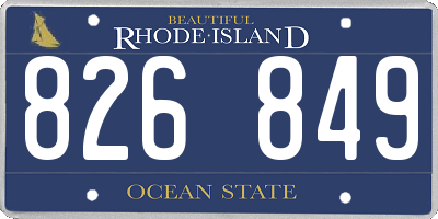 RI license plate 826849