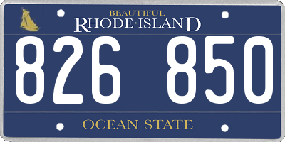 RI license plate 826850