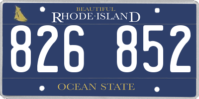 RI license plate 826852