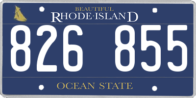 RI license plate 826855