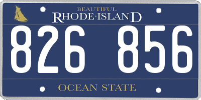 RI license plate 826856