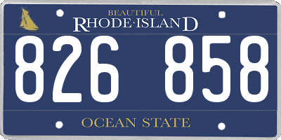 RI license plate 826858