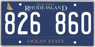 RI license plate 826860