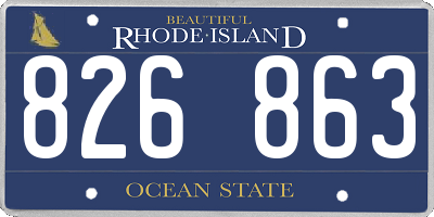RI license plate 826863