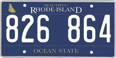 RI license plate 826864