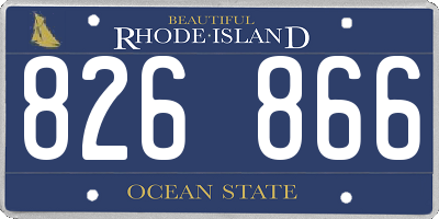 RI license plate 826866
