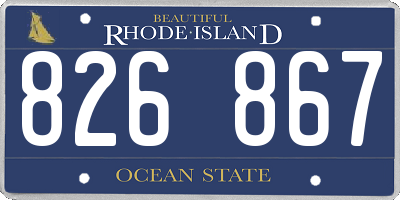 RI license plate 826867