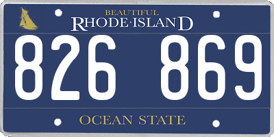 RI license plate 826869