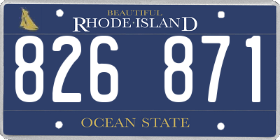 RI license plate 826871